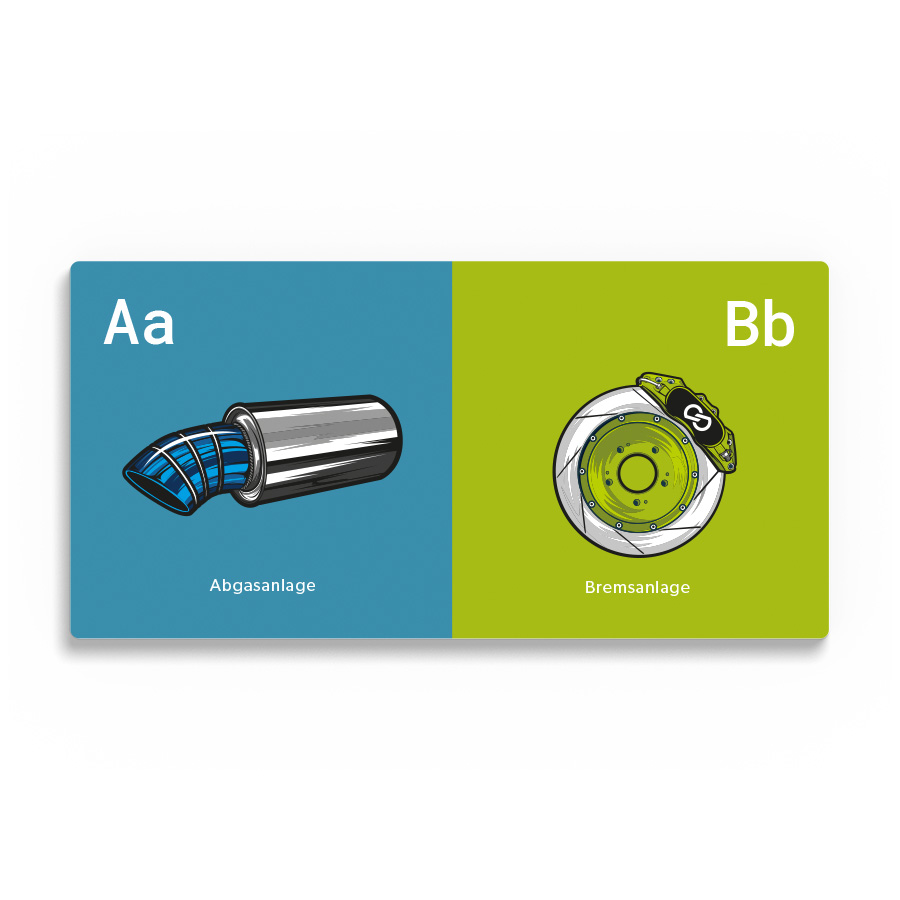 ABC Buch Auto Innenseite A und B